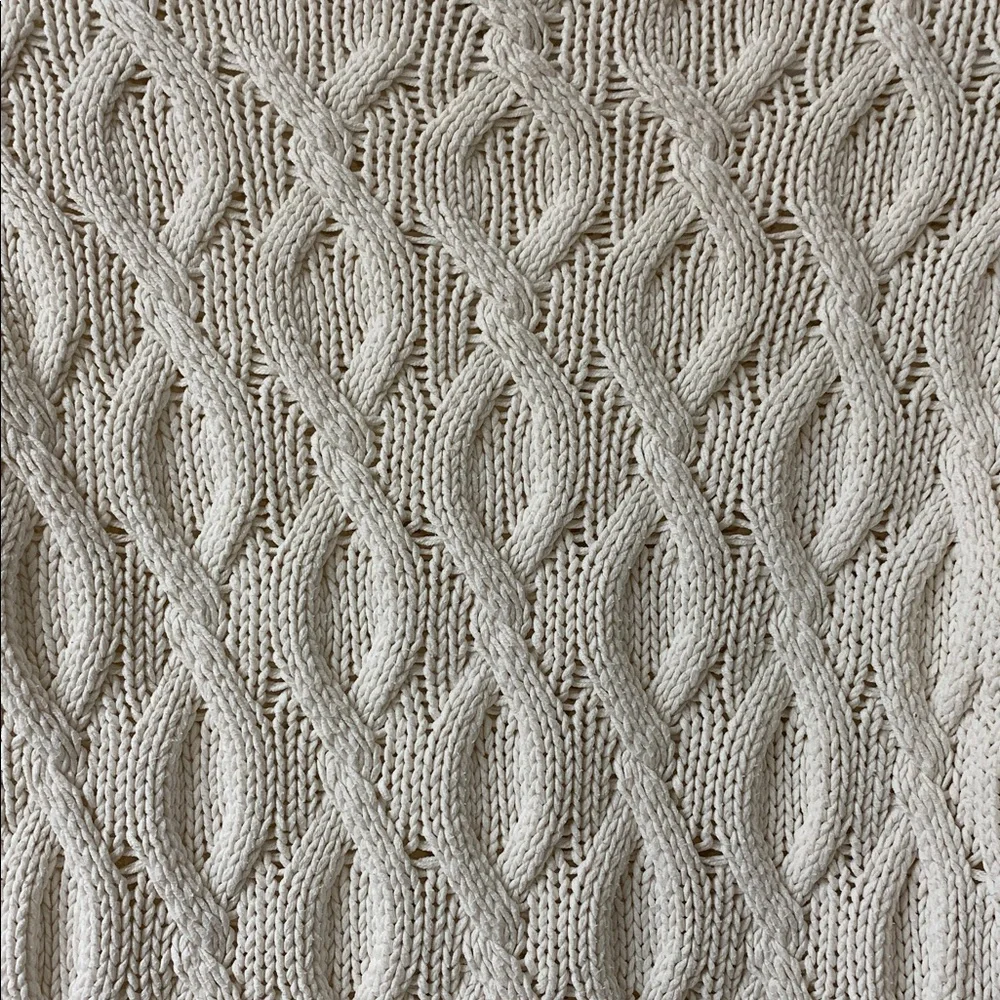 Tommy Hilfiger, US S, Ivory Long Sleeve Cable Knit Turtleneck Sweater - Picture 5 of 9